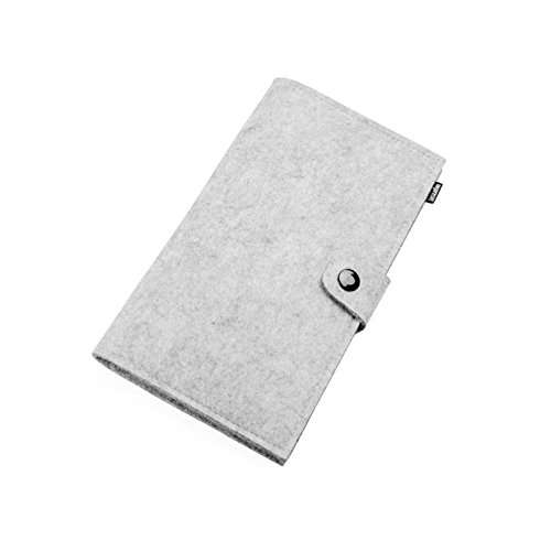 Foryee(TM) RFID Wool Felt Handmade Card Case Wallet for Men and Women - Grey