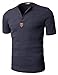 H2H Mens Casual Henley Slim fit Short Sleeve T-shirts