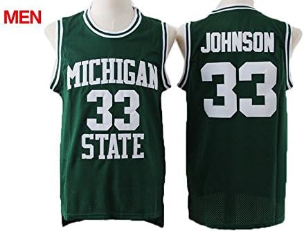 Michigan State Spartans Magic Johnson #33 Men's Mesh Jersey - Green M