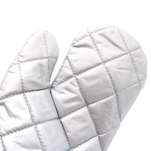 HUELE 1 Pair Silver Garment Steamer Ironing Gloves Mitt Anti Steam Gloves Long Lasting Waterproof Heat Resistant Protective Ironing Glove for Garment Steamer Clothes Steamer - Thumbnail 4