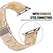 V-MORO Resin Band Compatible with Apple Watch Band 38mm 40mm iWatch Series 4/3/2/1 with Stainless Steel Buckle Copper Replacement Wristband Strap Women Men(Light Cream, 38mm(5''-7.67''))