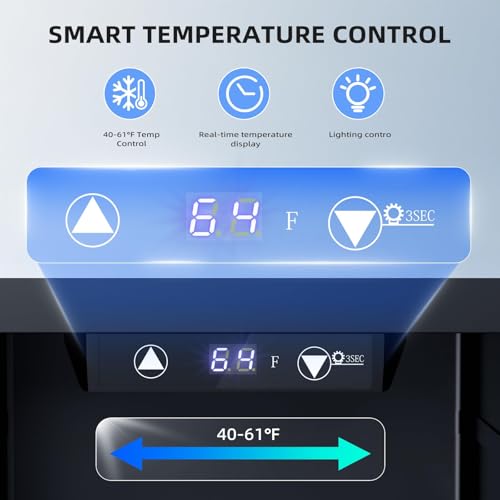 LHRIVER 0.6 Cu. Ft. Mini Fridge, Beverage Refrigerator with Quiet Compressor, LED Light,Small Cooler with Electronic Temperature Control for Home/Office/Dorm/Bar.Black
