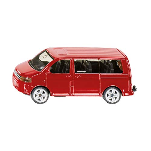siku 1070, VW Multivan, Metall/Kunststoff, Rot, Öffenbare Heckklappe, Anhängerkupplung