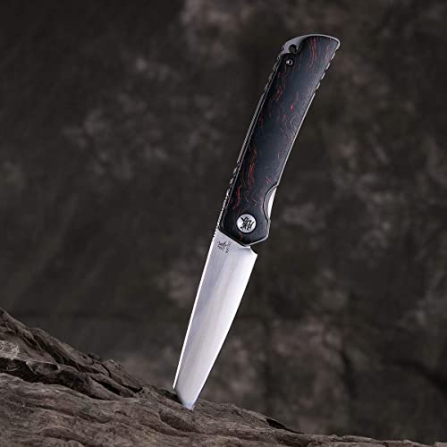 KATSU Folding Pocket Japanese Knife, G10 Handle, EDC Knife w/ D2 Steel