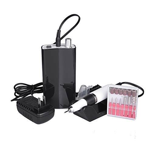 TAKOYI Nail File Drill Professional Portable Rechargeable Machine,30000RPM Electric Grinding Machine Cordless Nail Drill Manicure Machine Set