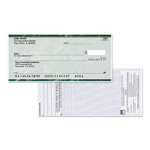 Value Price Green Marble Top Tear Personal Checks (1 Box of Singles, Qty. 125)