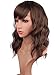 Short Wavy Bob Wigs For Black Women Natural Looking Brown Synthetic Curly Wigs With Side Bangs Heat Resistant Fiber Hair For Women (Brown)
