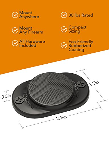 Hill & Wood Gun Magnet [2-Pack] | 30 lbs Rated | Rubber Coated Magnetic Gun Mount Gun Magnet-Concealed Gun Holder for Car, Handgun, Pistol, Rifle, Shotgun, Revolver - Thumbnail 3