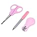 CoscosX Top Rated Baby Nail Clippers Set with Scissors and Nasal Tweezer,Child Toddler Grooming & Healthcare Kit and Shower Gift for All Children, Newborns, or Infants (Pink)