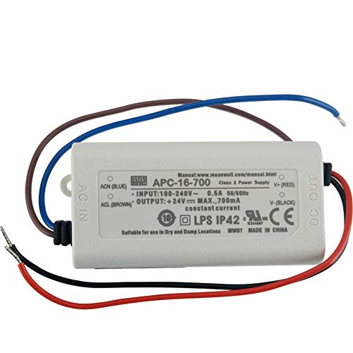 Original Meanwell LED Driver APC-16-700 16.8W 9~24V 700mA LED Power Supply Constant Current Mean Well APC-16 IP42