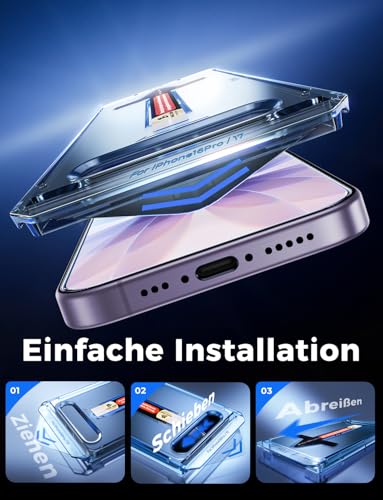 MAGIC JOHN Pack of 2 for iPhone 17 for Protective Glass (6.3 Inch), Auto Dust Elimination, 9H, HD Clear, Bubble-Free, Easy Installation