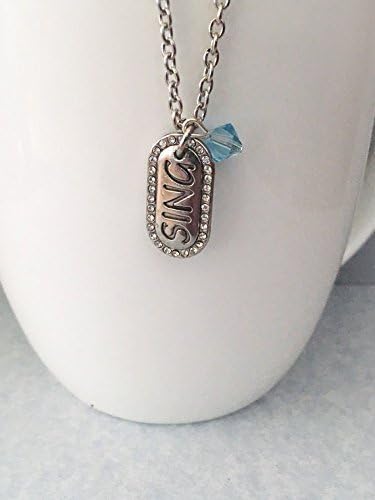 Personalized Swarovski Crystal Sing Pendant Necklace