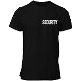 NYC FACTORY Premium Black Men's Security T-Shirt White Chest Back Print Custom Option
