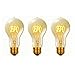 Globe Electric 31325 60W Vintage Edison A19 Quad Loop Incandescent Filament Light Bulb 3-Pack, E26 Base, 245 Lumens