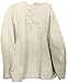 Mens Tunic Muslin Cotton Cream Colored 3-button Loop Closure, Mandarin Collar (Medium)