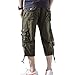 AOYOG Men’s Cargo Shorts 3/4 Relaxed Fit Below Knee Capri Cargo Pants Cotton Army Green