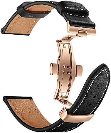 Apple Watch Band Strap Series 4-Butterfly Buckle Leather Wrist Watch Strap Band for Apple Watch 4 40mm/44mm