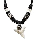Shark Tooth Ohm Beads Necklace Handmade Hawaiian Style Beach Boys Girls Unisex