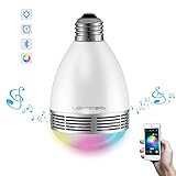 LightStory Bluetooth Light Bulb Speaker, 8W E26 Base RGB Color Changing LED Music Bulb, Multicolor Wireless Bluetooth Stereo Speaker Bulb,BL06A