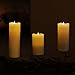 3D Moving Flame Led Candle With Timer by Simplux,3x9 Inch,Ivory