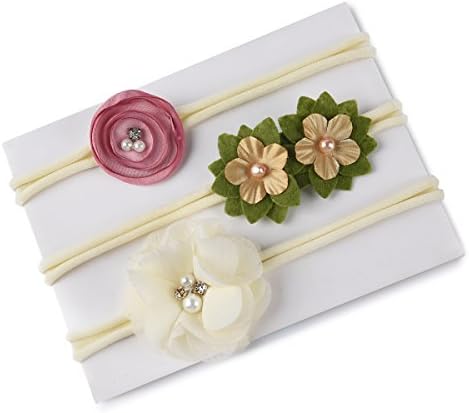 Baby Girl Newborn Headband Set Stretchy Soft Nylon Flower Hair Bands Accessories