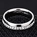 Zealmer Titanium Created Crystal Wedding Band Ring Silver Tone Size 5 to 13