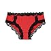 Free to Live 6 Pack Women's All Over Lace Trim Hipster Cotton Panties (Large)