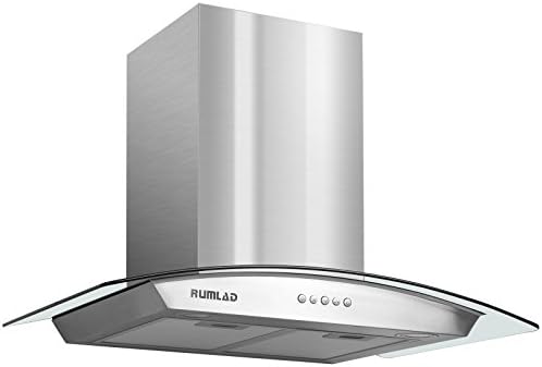 30" Glass Range Hood Wall Mount Stainless Steel Kitchen Stove Vent LED Control
