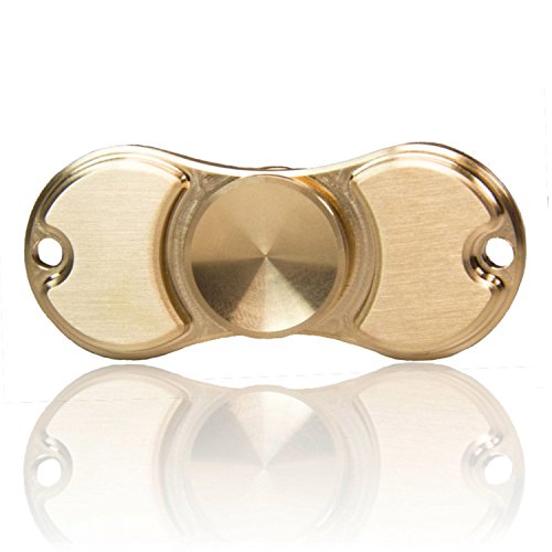 Gorilla Spinners - Brass Spinner. Fidget Toy with High Speed Premium Bearing. Spins up to 4.5 Minutes. EDC Focus Hand Spinner for Relieving ADHD, ADD, Anxiety, Boredom, Stress and Killing Time