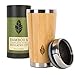 Wood Travel Insulated Coffee Cup | Stainless Steel Bamboo Mug with Lid | Cool Coffee Mugs for Men, Women | Unique Gift | 100% Eco-Friendly and Eco-Safe, 14 Ounces / 480 ml