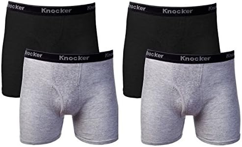 Boxer Brief Cotton Underwear Multi-Color 4 Pack Classic Style by Knocker