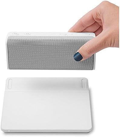 Portable Bluetooth Mini Speaker with Wireless Charging Station QI Compatible Dock for Phone - White TWO-PACK DEAL