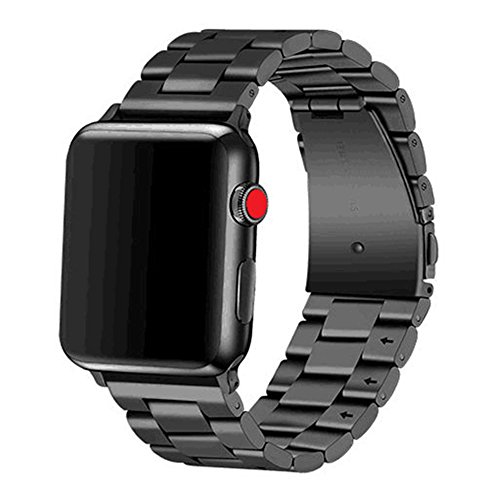Apple Watch Band 42mm Premium Stainless Steel Metal Apple Watch Bands iWatch Bands Apple Watch Band Replacement for Apple Watch Series 1 Series 2 Series 3 Libra & Gemini (Black)