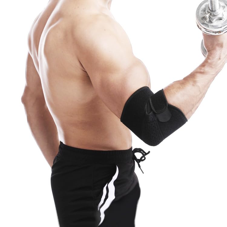 Bodyplus Elbow Support Brace for Men and Women, Breathable Tennis Elbow Support Spring Stabilizer for Joint, Arthritis, Tendonitis, Sports Injury Recovery
