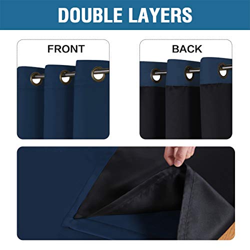 image for Flamingo P Extra Wide Blakcout Curtains for Patio Doors, 100% Blackout