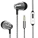 FOU Earphones with Mic Stereo Bass Wired Earbuds Noise Canceling Headphones Compatible for ISO Android PC 3.5MM Jack Devices(Grey)