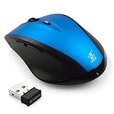 iXCC Wireless Mouse 2.4GHz 1600 DPI 6 Buttons Ergonomic Optical Mouse with Nano USB Receiver for PC, Mac, Netbook, Laptop or More - Blue
