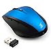 iXCC Wireless Mouse 2.4GHz 1600 DPI 6 Buttons Ergonomic Optical Mouse with Nano USB Receiver for PC, Mac, Netbook, Laptop or More - Blue