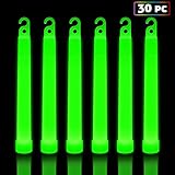 30 Pack Glow Sticks Bulk â€“ Glow in The Dark Party Supplies - Waterproof and Non Toxic Neon Party Light Sticks for Kids and Adults (Green, 30 Pack)