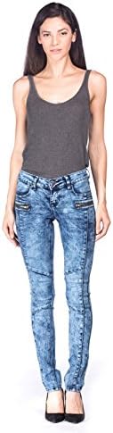 Jeans Colony Womens Juniors Washed Comfy Stretch Skinny Jeans, Blue Cloud Wash, 5
