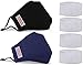 Aniwon Dust Mask, 2 Pack PM 2.5 Anti Dust Pollution Mask With 4 Pcs Activated Carbon Filter Insert,Washable Cotton Mouth Mask With Adjustable Straps (Black+Navy Blue)