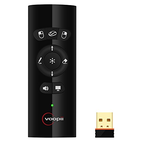 Wireless Presenter, VOOPII 3 in 1 Air Mouse 320mAh Rechargeable USB Presentation Remote for PC, Laptop, Smart TV