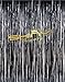 Foil Curtain Party Decoration 3FTx8FT Black Foil Fringe Backdrop Tinsel Backdrop for Birthday Party Metallic Foil Fringe Curtain Photo Backdrop Wedding Decor