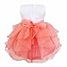 YiZYiF Baby Girls Flower Christening Wedding Birthday Ruffle Organza Tutu Dress Watermelon Red 18-24 Months