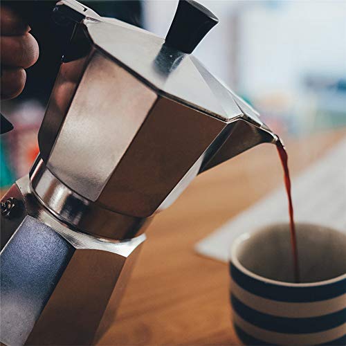HEELPPO Espresso Glas Kaffeekocher Kaffeekanne Espressokocher Tropfkanne Achteckige Mokka-Kaffeekanne Aluminium… – Bild 5