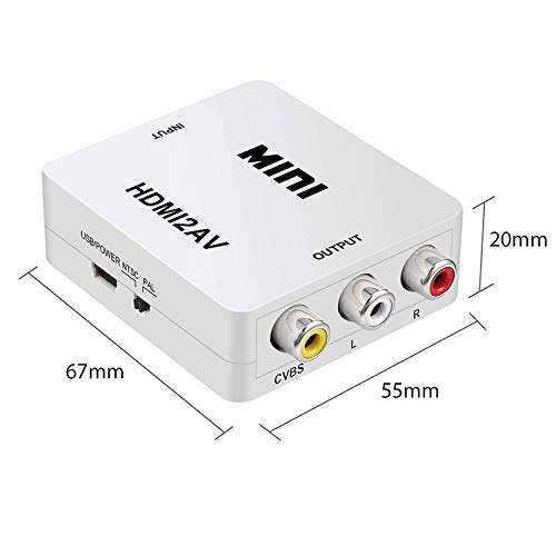 image for Qgeen HDMI to RCA AV CVBs Composite Video Audio 1080P Converter Adapte