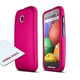 Moto E Case, [Hot Pink] Slim Grip Rubberized Hard Plastic Case for Motorola Moto E (2014)