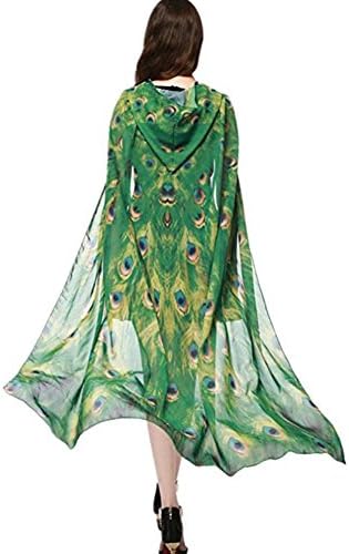 Etaclover Halloween Costume Party Cloak Chiffon Lithe Fairy Cosplay Shawl Cape - Peacock/Butterfly/Jack-O Lantern