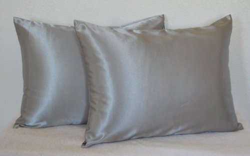 Creative 2 pieces of hidden zipper satin pillow case, s…