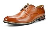Bruno Marc Men's Prime-1 Brown Leather Lined Dress Oxfords Shoes - 9 M US